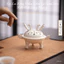 CXNP187 - Lư Xông Trầm Trang Trí Lư Xông Trầm Gốm Sứ Tam Cước – Họa Tiết Song Phụng - CXNP187