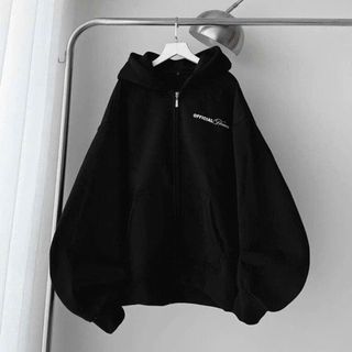 ÁO KHOÁC NỈ MŨ 2 LỚP NAM NỮ UNISEX KHOÁ KÉO -CHỮ HALLOWEN OFFICAIL-thuba