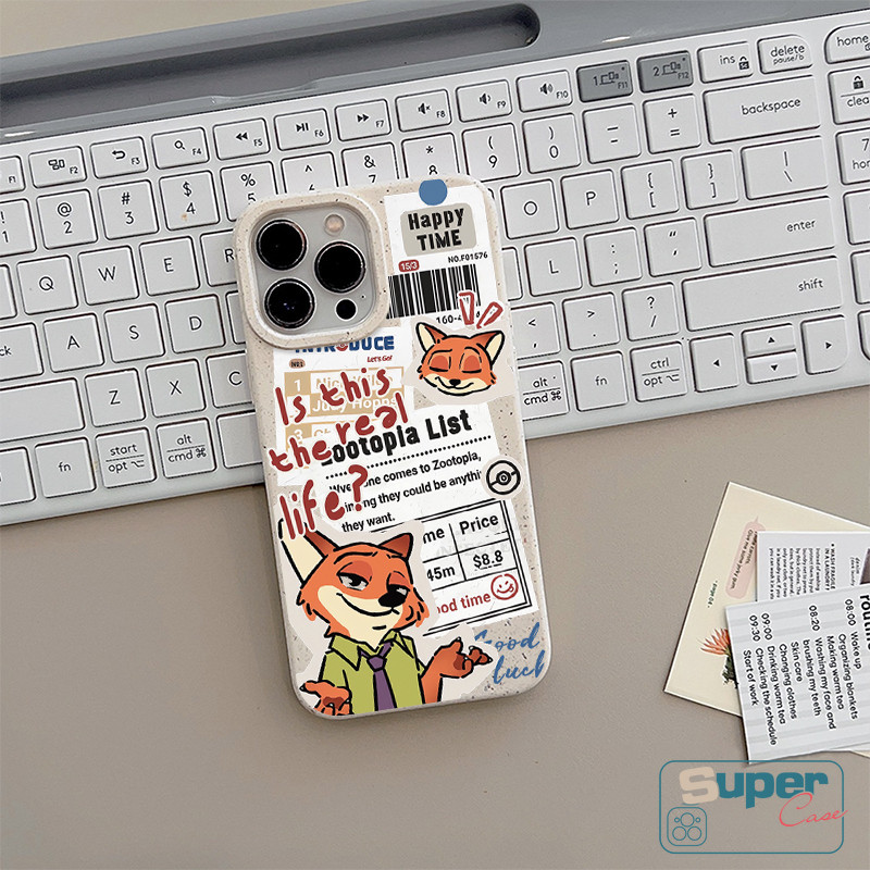 Ốp Lưng Tương Thích Cho IPhone 17 16 11 15 13 14 12 Pro Max Air XR X XS Max 16 8 14 15 6 6s Plus SE 2020 Hoạt Hình Thời Trang Dễ Thương Fox Bunny Cặp Đôi Zootopia Bìa Mềm