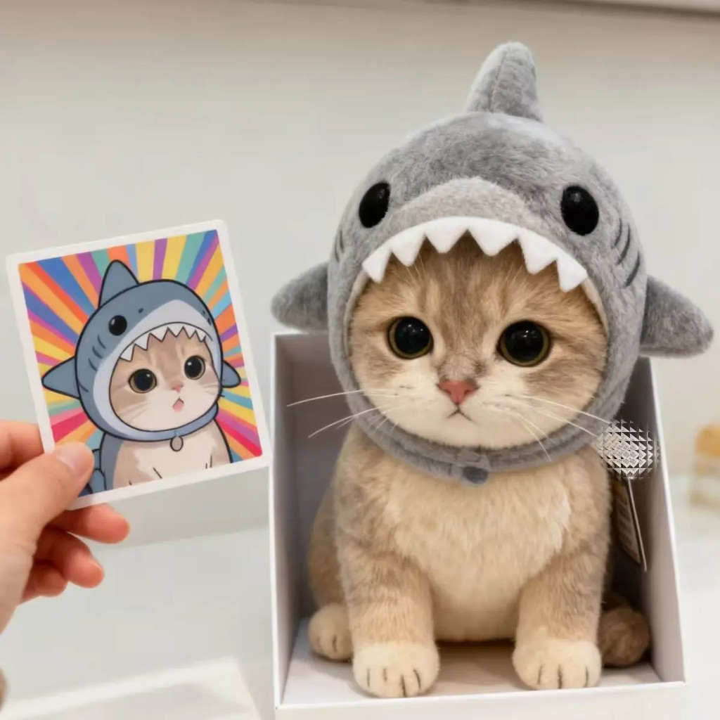 Sản phẩm mới Mũ đội đầu cho thú cưng Hình cá mập Mũ lông tơ Thu đông Đồ trang trí dễ thương