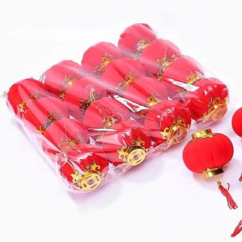 Quả Đèn Lồng Đỏ Bọc Vải Nhung Trang Trí Tết Siêu Đẹp Các Size 3,4,5,6,8,10