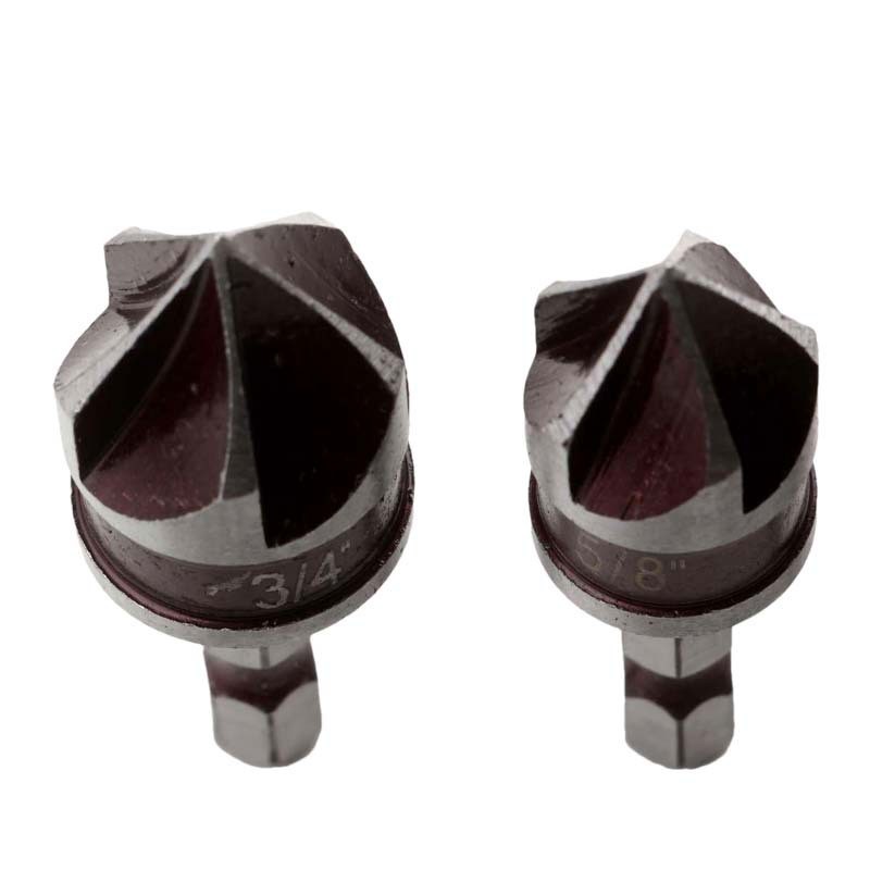 Bộ 5 món nhà máy Red 82°Hex Shank Thiết bị vát năm cánh Chamfering Knife Countersunk Khoan vít Countersunk D