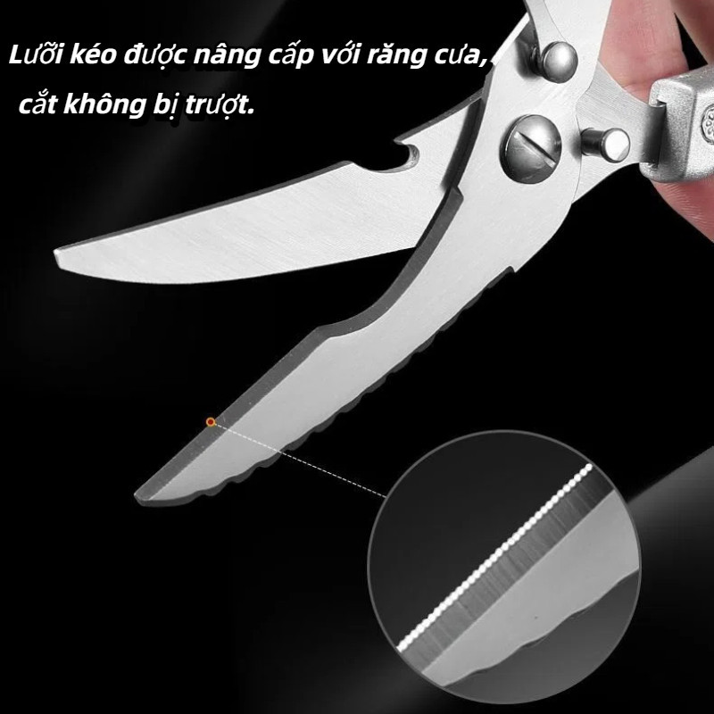 Kéo inox gia đình và nhà hàng đa năng, kéo cắt xương gà, kéo cắt xương mạnh, dao cạo vảy cá, kéo chuyên dụng cho nhà bếp