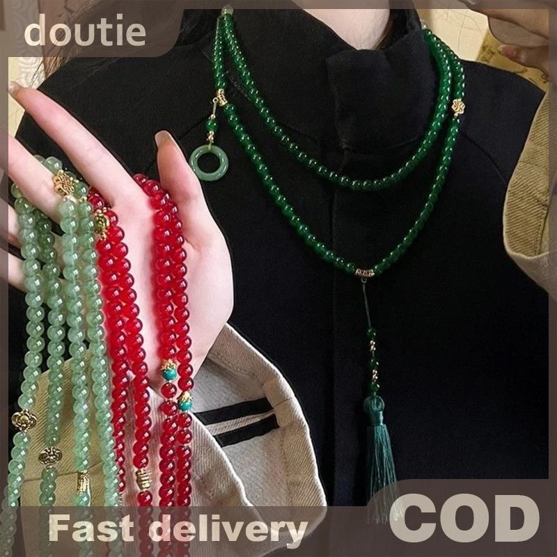 Doutie Vòng Cổ Đá Tự Nhiên Xanh Pha Lê Cho Nữ - Phù Hợp Cầu Nguyện và Thiền