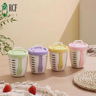 Cốc đựng trái cây có nĩa - Hộp đựng dã ngoại di động chống rò rỉ cho sinh viên văn phòng