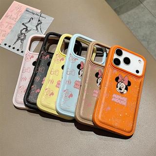 Hoạt Hình Dễ Thương Minne Chuột Đệm Không Khí Mềm Da PU Ốp Lưng Điện Thoại iPhone 17Promax 17Pro 12 13 14 15 16 Pro Max Chống Sốc Nam Nữ Vỏ Di Động