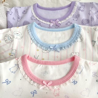 (3-12Yrs) 95% Cotton Lycra Bộ Đồ Ngủ Trẻ Em Bé Trai Bé Gái 200 Gram Bốn Mùa Lycra Quần Áo Nhà Xuân Hè Dài Tay
