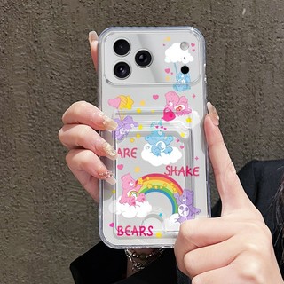Ốp Silicon Khe Cắm Thẻ Trong Suốt Cho iPhone 17 16 15 14 13 12 11 Pro Max Ốp Lưng Điện Thoại CUTE C-CARES B-BEARS In Bảo Vệ Cho iPhone AIR 16E 16 15 14 Plus