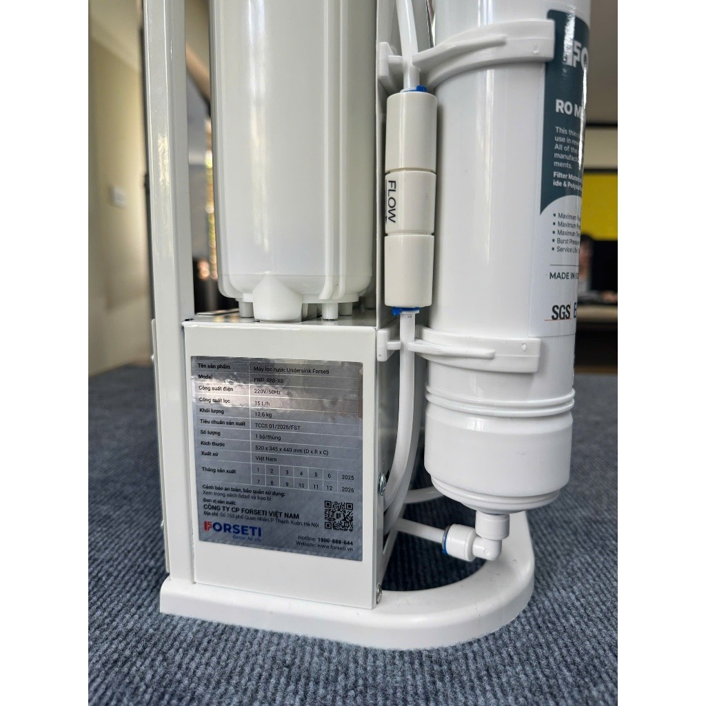 Máy Lọc Nước Để Gầm FORSETI FWP-888-X10 10 Cấp Lọc Công Suất 15 lít/h Bình áp 8 Lít, Bảo Hành 2 năm