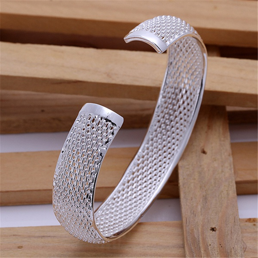 Mới Vòng Tay Bạc 925 Lưới Cho Nữ, Có Thể Điều Chỉnh, Phù Hợp Thanh Lịch và Thời Trang