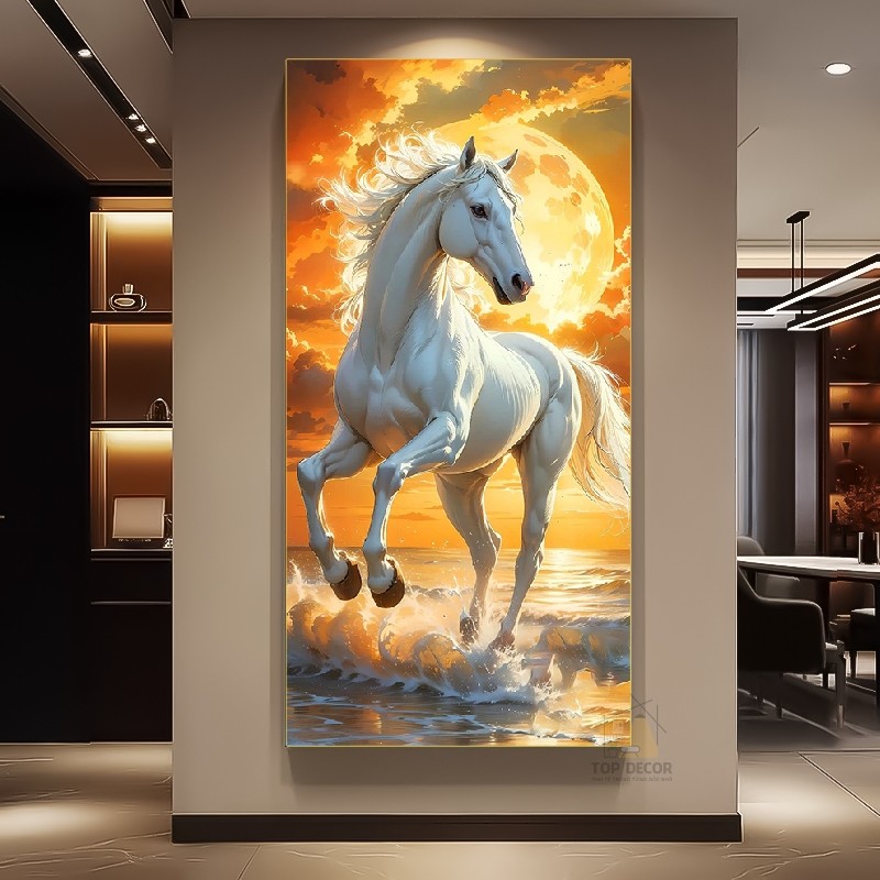 Tranh Treo Decor "Ngựa Nghệ Thuât" Tranh Decor - Tranh Treo Phòng khách, Tranh Treo phòng ngủ, Tranh tráng gương cao cấp
