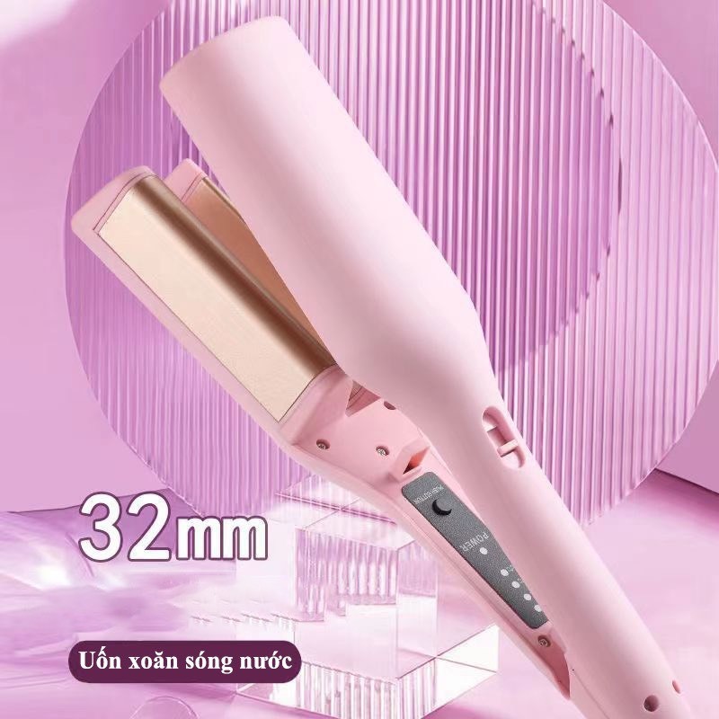 Máy Uốn Tóc Xoăn Sóng Nước Hippie 32mm Chất Liệu Gốm Sứ Cao Cấp