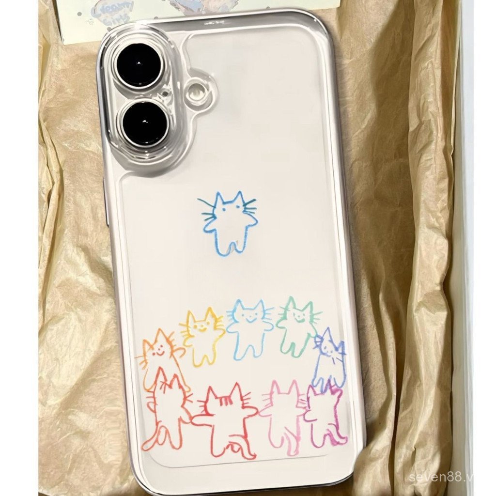 Ốp Điện Thoại Thích Hợp Cho iPhone X XS XR XSMAX 11 12 13 14 15 16 17 Pro max Plus Tay Cầm Không Khí Mèo Chống Sốc Vỏ Bảo Vệ Chống Sốc Bao Gồm Tất Cả CJQB