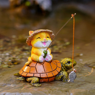 Bức tượng câu cá gấu trúc, trang trí bể cá, cảnh quan, rockery nhân tạo, tính năng nước, sắp xếp ao cá.