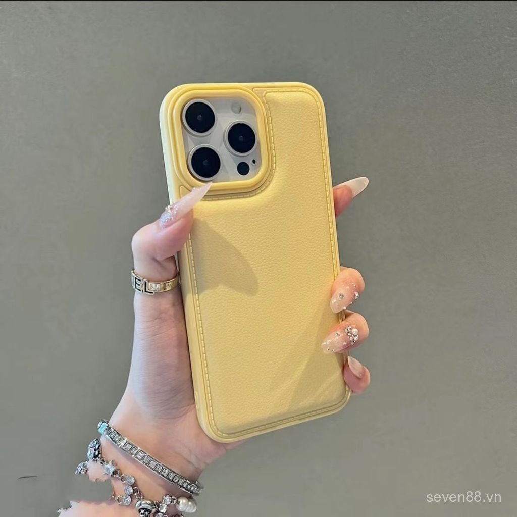 Ốp Điện Thoại Thích Hợp Cho iPhone X XS XR XSMAX 11 12 13 14 15 16 17 Pro max Plus Air Thu Đông Màu Trống Túi Kết Cấu Da Chống Sốc Vỏ Bảo Vệ Chống Sốc Bao Gồm Tất Cả PHVM