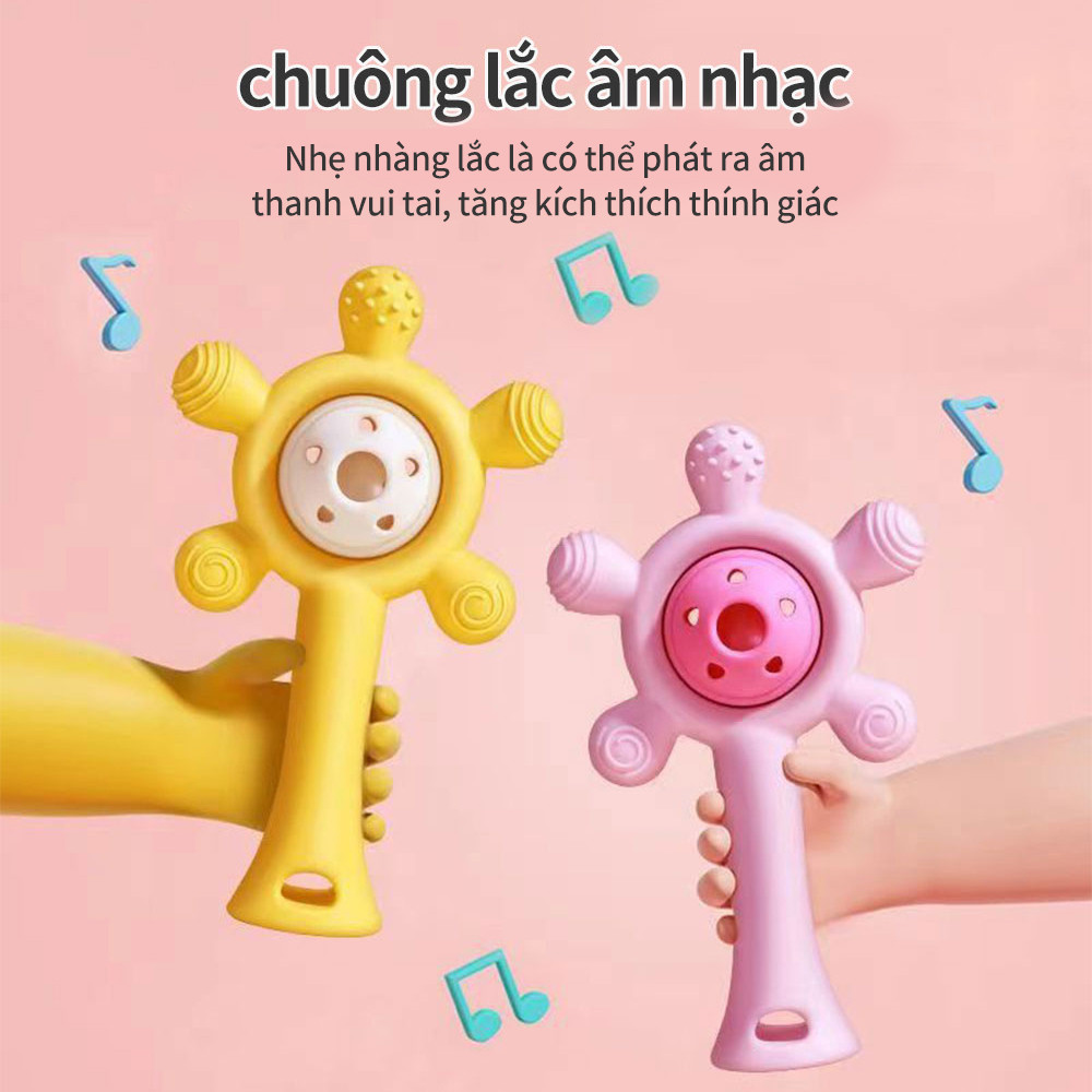 Baby Rattle and Teether Set BPA Free Silicone Sensory Teething Toy for 6M
