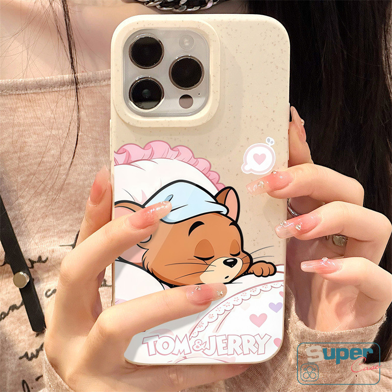 Ốp Lưng Tương Thích Cho IPhone 13 17 16 11 15 14 12 Pro Max Air XR X XS Max 16 8 14 15 6 6s Plus SE 2020 Hoạt Hình Thời Trang Dễ Thương Chuột Ngủ Mèo Bìa Mềm
