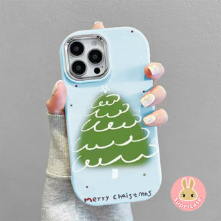 Ốp Điện Thoại Khung Mạ Nụ Cười Cây Giáng Sinh Cho Redmi K80 K70 Pro K70E K60E K50 K60 Ultra K40 Pro Plus K40S K30 Pro K30i Vỏ Màu Hồng Dễ Thương Ốp Lưng Chống Sốc