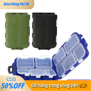 Hộp đựng mồi câu chống thấm 10 ngăn thông minh, nắp đậy kín khít ngăn mùi hôi, bảo quản mồi tươi lâu hơn