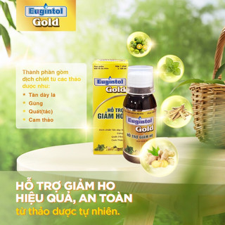 Siro Ho Thảo Dược Giúp Bổ Phế, Giảm Ho, Giảm Đau Họng, Khàn Tiếng, Eugintol Gold (Chai 100ml)