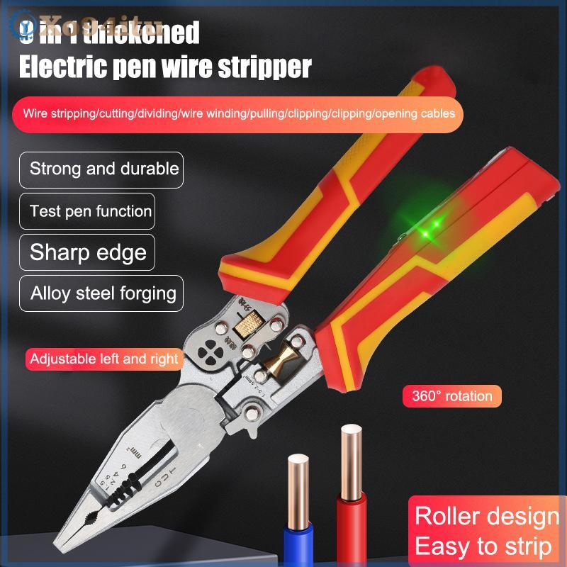 XOITU Kìm Điện 8 Trong 1 Đa Năng Đa Năng Dây Tước Kìm Đo Điện Chống Trơn Trượt Dây Tước Kìm VN