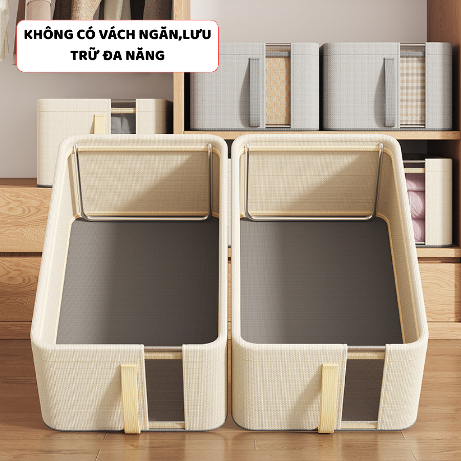 Hộp Đựng Quần Áo Gấp Gọn ENODA HOME, Hộp Vải Oxford Đựng Đồ Đa Năng Size Lớn, Có Khung Thép HV128