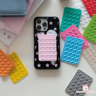 Cốc Hút Màu Đơn Giản DIY Màu Trơn Trái Tim Tình Yêu Gương Trang Điểm Tương Phản Búp Bê 3D Silicone Hút Miếng Lót Cho Vỏ Điện Thoại Cố Định Cốc Hút Lưng Dính