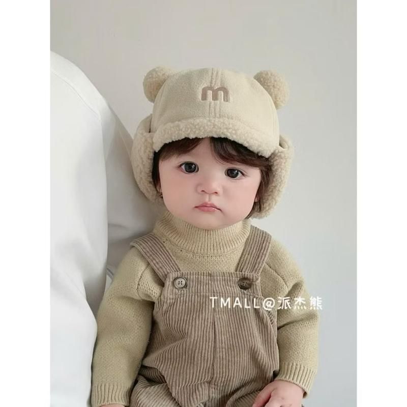 Mũ Lót Lông Tai Gấu Beiqi Bean - Mũ Ấm Mùa Đông Dễ Thương cho Bé 2-5 Tuổi, Kích Thước 48-52cm