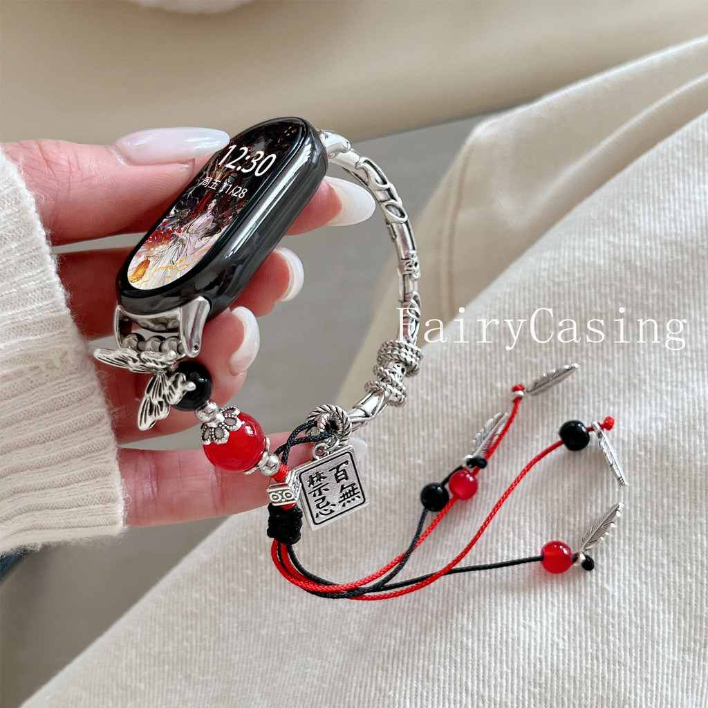 Dây đeo dệt phong cách cổ xưa cho Xiaomi Mi Band 10 9 8 7 6 5 4 3 Dây đeo cổ tay Vòng đeo tay cho Mi Band 8 9 10 Pro Band