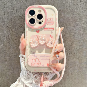 Ốp 3D búp bê iPhone 1716 15 14 13 12 11 Pro Max 7 8Plus Xs Max Chống Sốc Dây Đeo Họa Tiết Hoạt Hình Dễ Thương Cho IDPF02