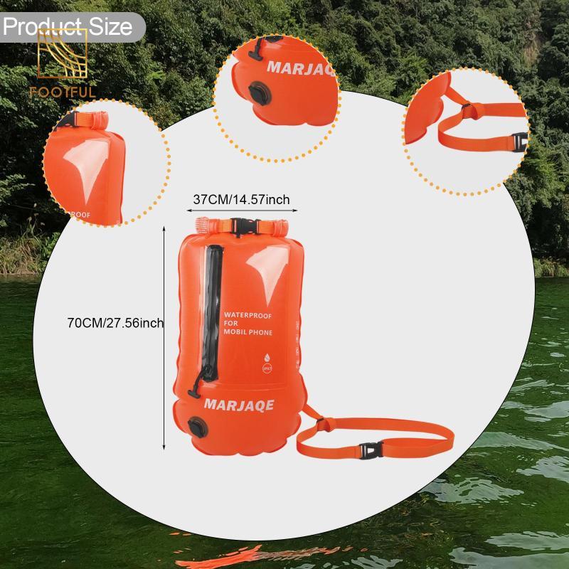 Balo phao khô chuyên dụng 20L, màu cam sáng, tiện lợi cho hoạt động ngoài trời như đi biển và câu cá.