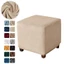 Vỏ bọc tựa chân CATIYAHA, Vỏ nhung vuông Ottoman, Vỏ bọc ghế đẩu Pouf đàn hồi màu trơn bền bỉ