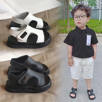 Giày sandal da thật cho bé trai và bé gái giày sandal đế mềm chống trượt cho bé lớn và nhỏ Dép sandal bé trai quai hậu ✨Bubblu12.vn✨