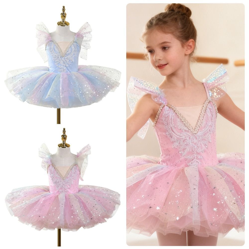 HOBBYIN Trẻ Em Đầm Ba Lê, Hiện Đại Puffy Ballet Tutu, Đầm Dự Tiệc Sequin Thời Trang Đầm Công Chúa Trẻ Em