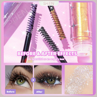 LANZHIYUE Sparkling Diamond Scheming Mascara Kim Sa Lấp Lánh Nhấp Nháy Bông Tuyết Chống Thấm Nước Chống lem Mascara