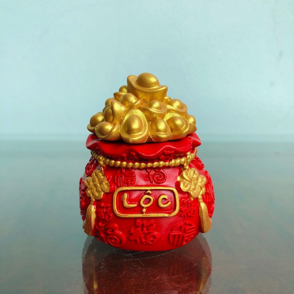 Hũ Đựng Muối Gạo Chữ Phúc Lộc Thọ Trang Trí Ban Thờ Thần Tài Thổ Địa