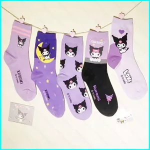 GN Sanrio Kuromi Tất Hoạt Hình Từ Cotton Phù Hợp Cho Ngày Lạnh