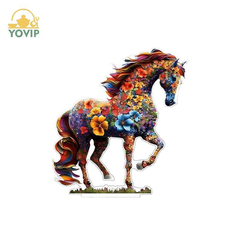 YOVIP Thiết kế sáng tạo Ngựa nghệ thuật đầy màu sắc Trang trí máy tính để bàn tại nhà Trang trí VN