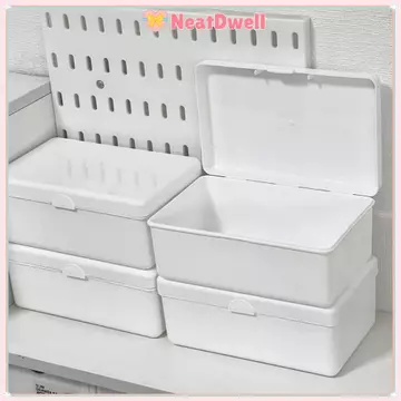 Hộp Bảo Quản NETDWELL, Hộp Đựng Hình Lật Trắng, Hộp Đựng Nhựa Chống Bụi Đựng Trang Sức Son Môi