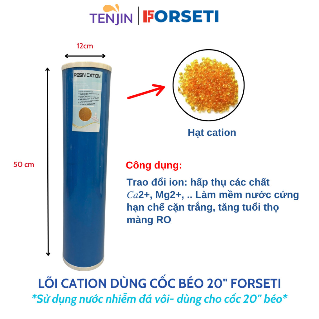 Bộ Lọc Tổng Đầu Nguồn FORSETI 2 Cốc Béo 20 Inch Kèm Giá, Gông Lăp Sẵn