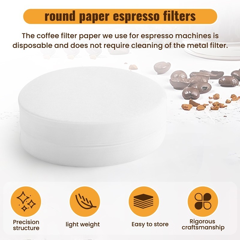 Giấy lọc Espresso 51mm-800 CÁI Bộ lọc giấy cà phê không tẩy trắng cho máy Espresso - Bộ lọc Portafilter Espresso Dễ sử dụng