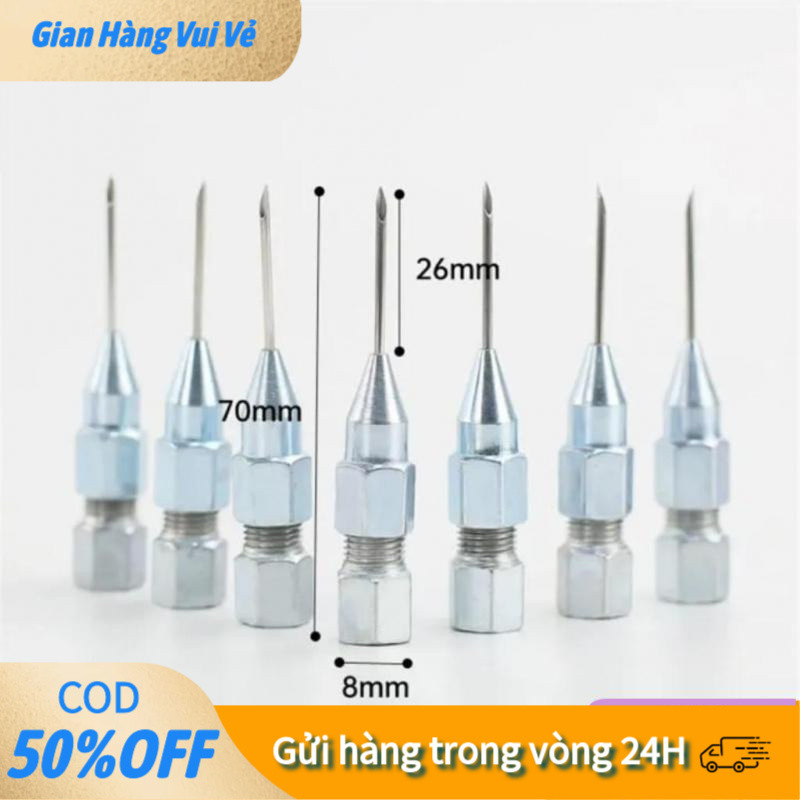 【24H】Đầu bơm mỡ kim đa năng - Chất liệu thép không rỉ - Đầu bơm Kim bơm mỡ bò