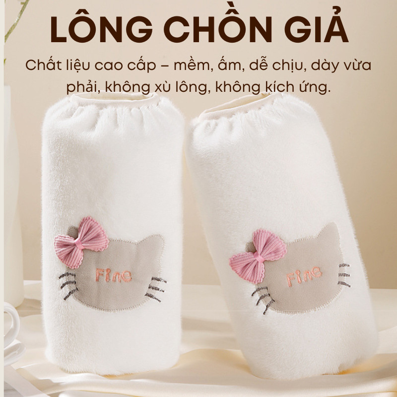 Set 2 Bao Ống Tay Áo Dài KOOBEE - Chống Dầu, Chống Bẩn, Chống Mài Mòn - Chất Liệu Lông Chồn Mịn Mềm Ấm - 4 Màu | 352