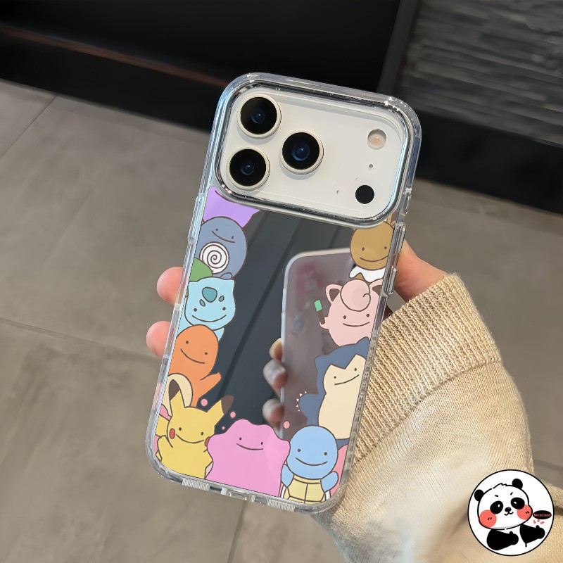 Ốp Điện Thoại Gương Pokémon Dễ Thương Cho OPPO Reno 14F 14 13F 13 Pro 12 12F 11 11F 10 9 8 7 SE Pro Plus 8Z 7Z 8T 6Z 5Z 5F 5K 4F 5 4 Lite 5G 4G Vỏ Hoạt Hình Pikachu Vỏ mềm Squirtle