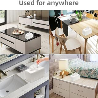 Hộp đựng khăn giấy MEGOCE, Vỏ hộp đựng khăn giấy quá khổ thắt lưng dưới cùng, Hộp đựng khăn giấy hình chữ nhật PU có thể gập lại hiện đại cho phòng tắm / ô tô / khách sạn / văn phòng