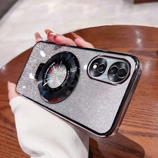 Ốp Điện Thoại Cho Honor 90 Lite 5G 4G Mạ Sang Trọng Gradient Lấp Lánh Vỏ Từ CD Giá Đỡ Camera Bảo Vệ Vỏ Mềm Chống Sốc