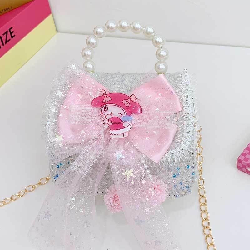 🔥 Dễ thương vai túi 🔥 Sanrio Túi Xách Tay Cho Bé Kuromi Túi Đeo Chéo ins cô gái quà tặng có hàng sẵn ✭Túi Đeo Ngang Trẻ Em Kulomi Túi Nhỏ Nữ Phong Cách Mới Dễ Thương Cho Bé Nữ Sanrio Túi Xách♤