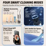 Công cụ loại bỏ sáp tai trực quan với máy ảnh 1080P HD Máy làm sạch tai không dây Đèn LED WiFi Bộ tai nghe thông minh Nhíp Chọn tai an toàn cho trẻ em Người lớn có thể sạc lại — ảnh 2