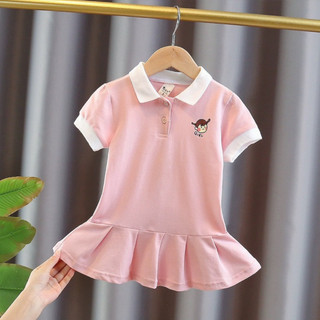 Set đầm mùa hè cổ bẻ dáng đuôi cá mùa hẻ mát mẻ cho bé gái từ 9-33kg