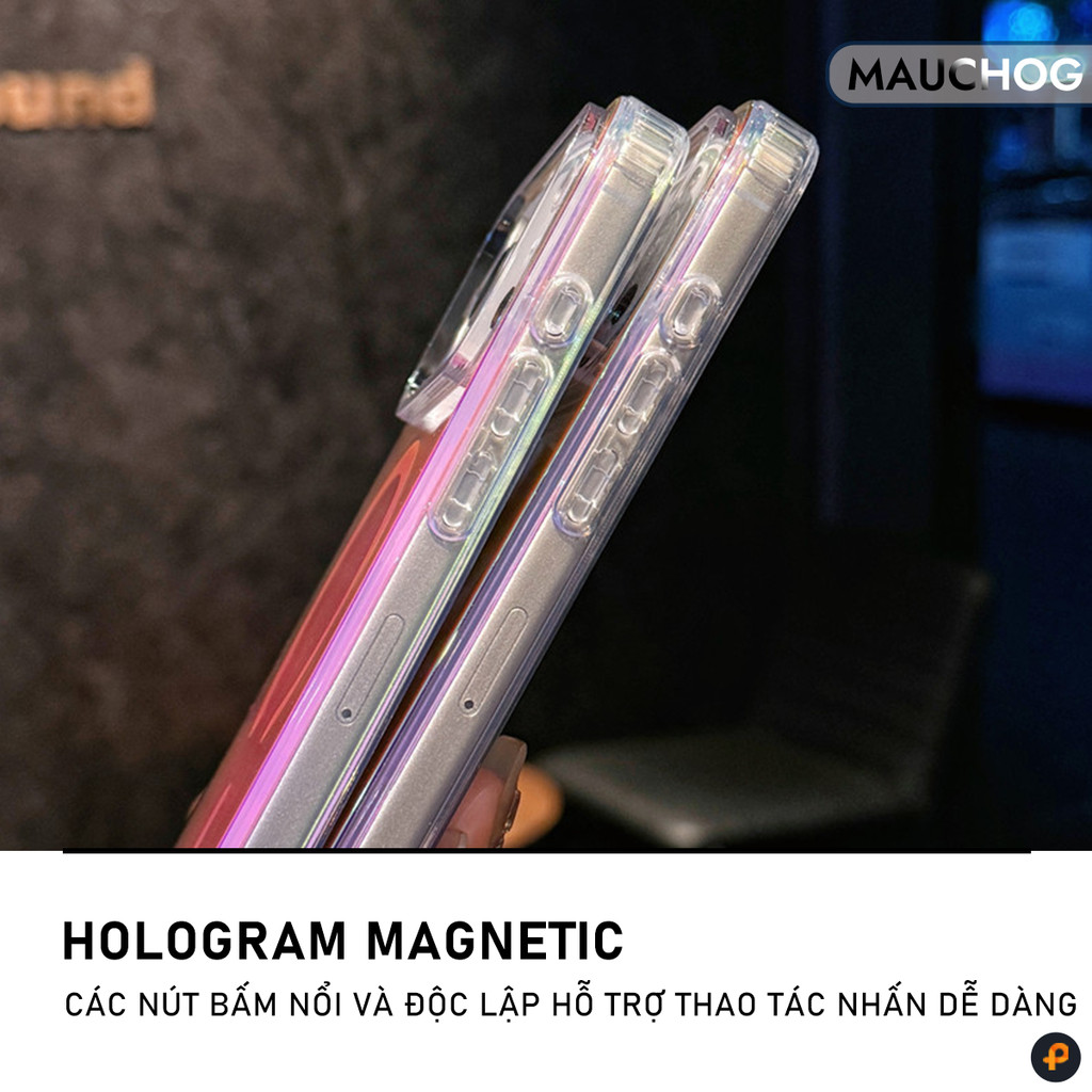 Ốp Lưng Phản Quang Đổi Màu Hỗ Trợ Sạc Không Dây Từ Tính Cho Điện Thoại iPhone 17 Pro Max 16 15 14 13